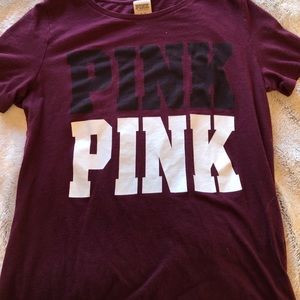 PINK maroon short sleeve shirt